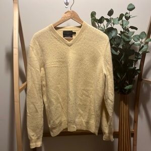 Black Brown 100% Cashmere Yellow Sweater